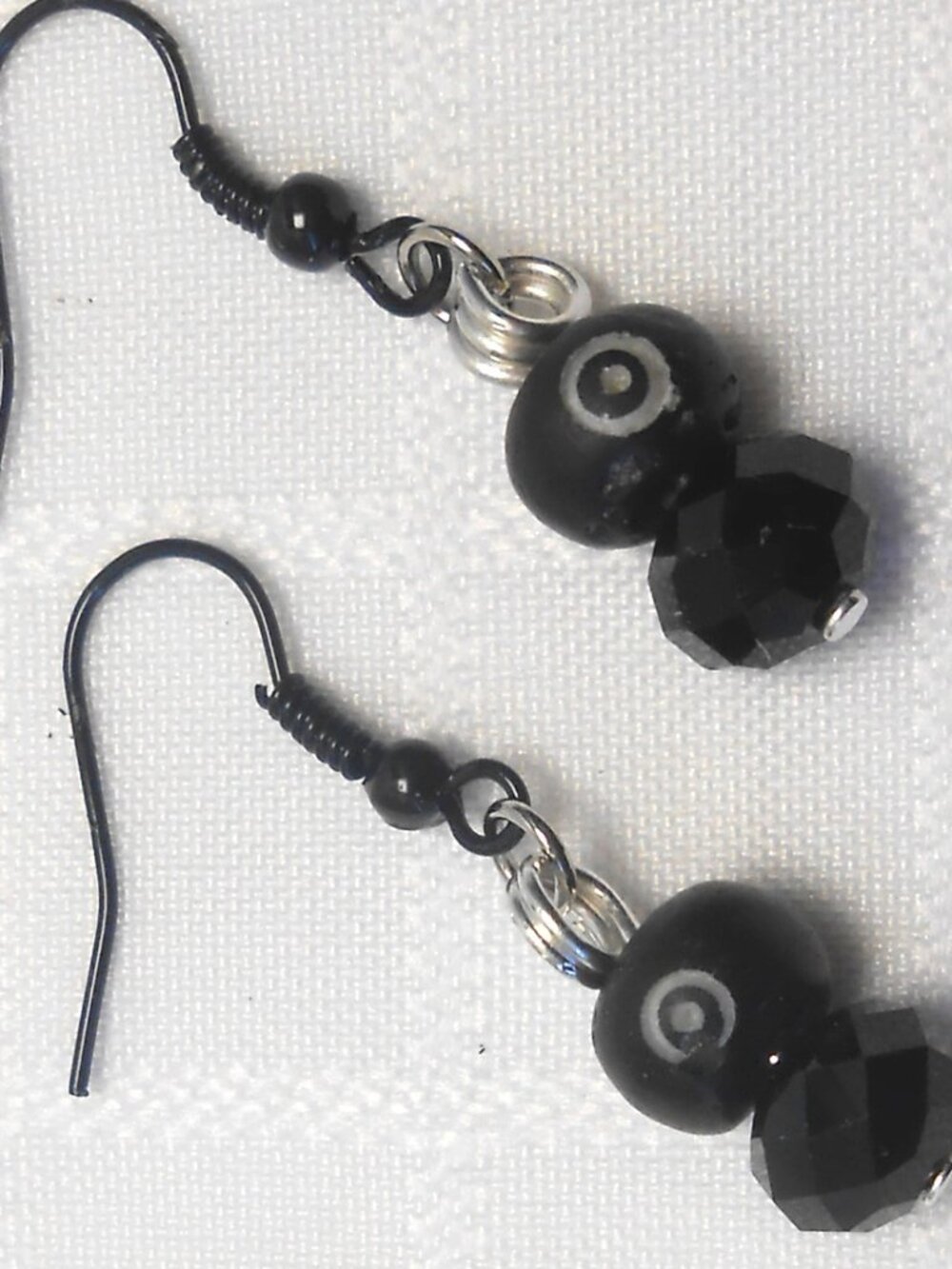 Beautiful handmade earrings with engraved elk bone no 1658